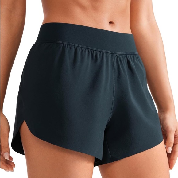CRZ Yoga True Navy Mid-Waisted Dolphin Athletic Shorts - Picture 2 of 11